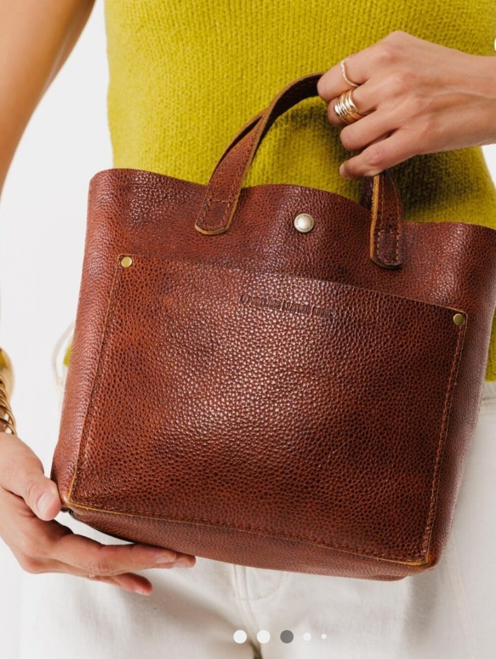 Portland Leather Goods Mini Crossbody Tote In Nutmeg